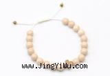 CGB9470 8mm, 10mm white fossil jasper & cross hematite adjustable bracelets