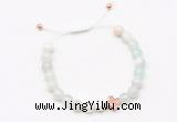 CGB9480 8mm, 10mm sea blue banded agate & cross hematite adjustable bracelets