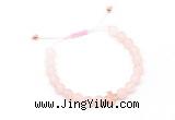 CGB9527 8mm, 10mm matte rose quartz & cross hematite adjustable bracelets