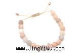 CGB9531 8mm, 10mm matte sunstone & cross hematite adjustable bracelets