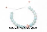 CGB9533 8mm, 10mm matte amazonite & cross hematite adjustable bracelets