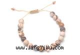 CGB9555 8mm, 10mm matte Australian zebra jasper & cross hematite adjustable bracelets