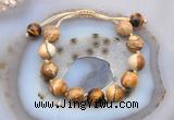 CGB9709 12mm round picture jasper & yellow tiger eye adjustable bracelets