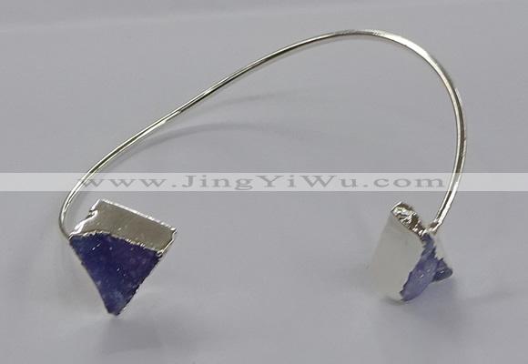 CGB979 10*12mm - 13*15mm triangle druzy agate bangles wholesale