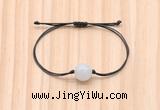CGB9914 Fashion 12mm white jade adjustable bracelet jewelry