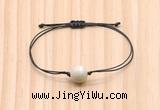 CGB9921 Fashion 12mm white fossil jasper adjustable bracelet jewelry