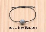 CGB9931 Fashion 12mm grey picture jasper adjustable bracelet jewelry