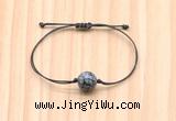 CGB9946 Fashion 12mm snowflake obsidian adjustable bracelet jewelry