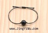 CGB9948 Fashion 12mm black obsidian adjustable bracelet jewelry