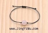 CGB9992 Fashion 12mm faceted rose quartz adjustable bracelet jewelry