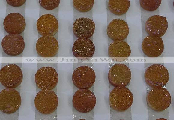 CGC101 12mm flat round druzy quartz cabochons wholesale