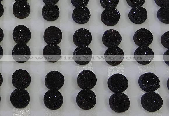 CGC102 12mm flat round druzy quartz cabochons wholesale