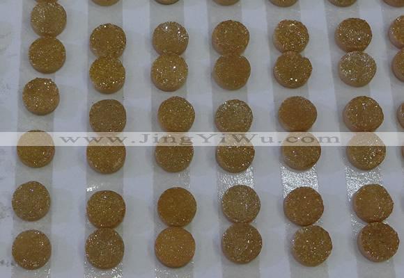 CGC104 12mm flat round druzy quartz cabochons wholesale
