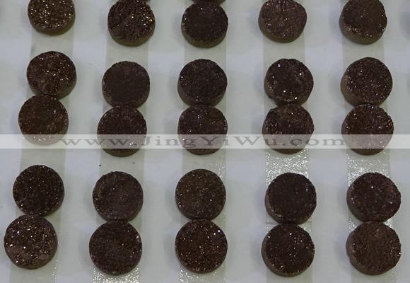 CGC105 12mm flat round druzy quartz cabochons wholesale