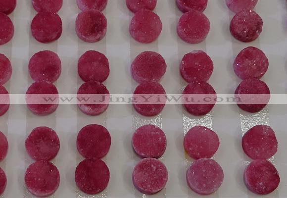 CGC107 12mm flat round druzy quartz cabochons wholesale