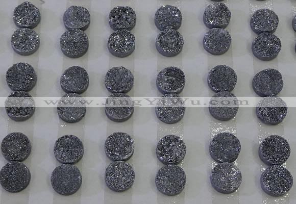 CGC108 12mm flat round druzy quartz cabochons wholesale