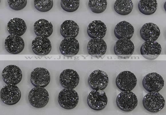 CGC113 14mm flat round druzy quartz cabochons wholesale
