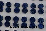 CGC114 14mm flat round druzy quartz cabochons wholesale