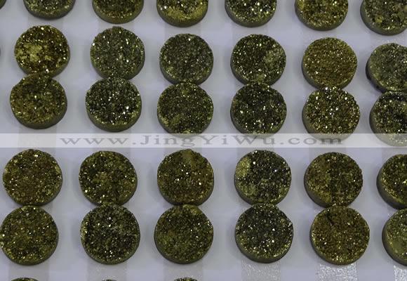 CGC121 16mm flat round druzy quartz cabochons wholesale