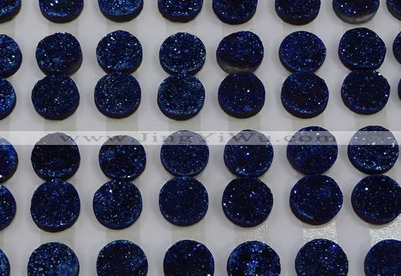 CGC124 16mm flat round druzy quartz cabochons wholesale