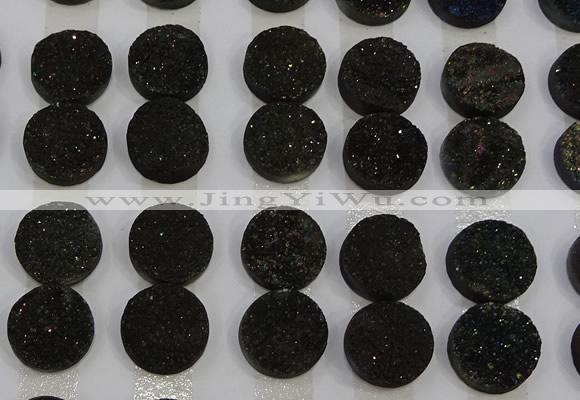 CGC125 16mm flat round druzy quartz cabochons wholesale