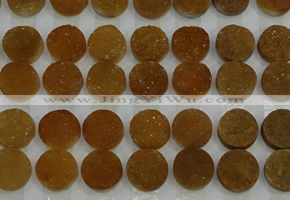 CGC127 16mm flat round druzy quartz cabochons wholesale