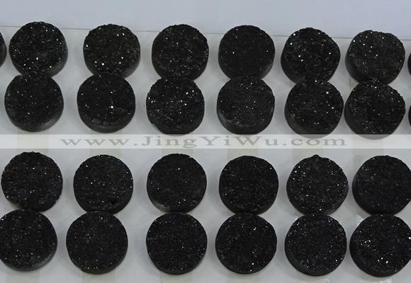 CGC135 18mm flat round druzy quartz cabochons wholesale