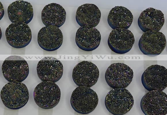 CGC140 20mm flat round druzy quartz cabochons wholesale