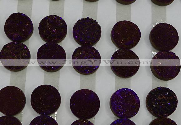 CGC145 20mm flat round druzy quartz cabochons wholesale