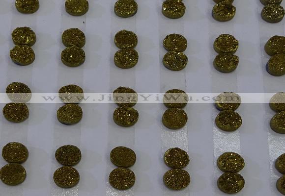 CGC150 8*10mm oval druzy quartz cabochons wholesale