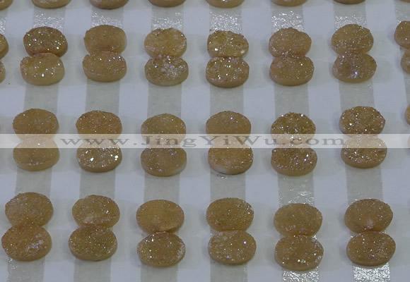 CGC161 10*14mm oval druzy quartz cabochons wholesale