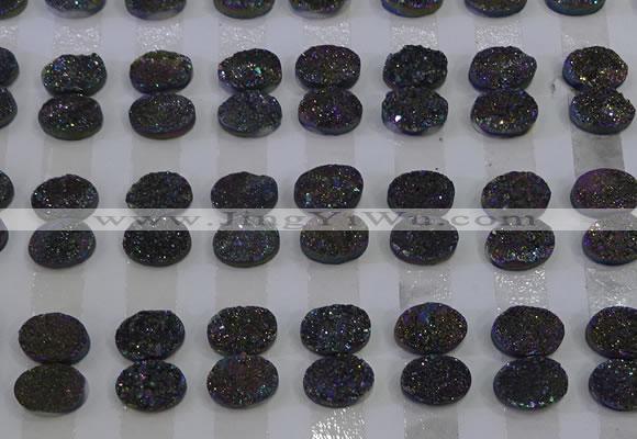CGC163 10*14mm oval druzy quartz cabochons wholesale