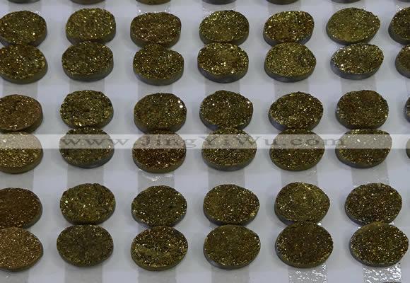 CGC167 10*14mm oval druzy quartz cabochons wholesale