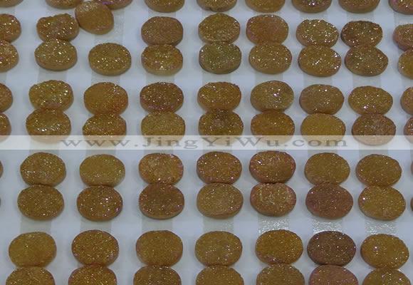 CGC170 12*16mm oval druzy quartz cabochons wholesale