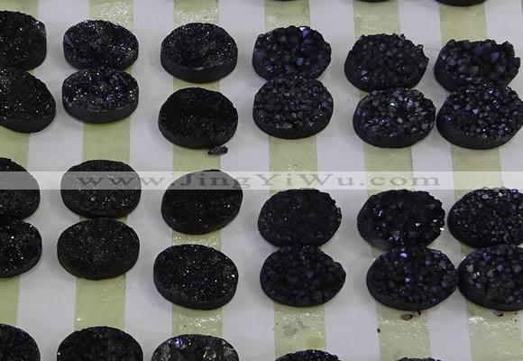 CGC181 13*18mm oval druzy quartz cabochons wholesale