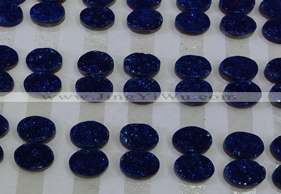 CGC182 13*18mm oval druzy quartz cabochons wholesale