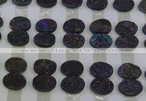 CGC186 13*18mm oval druzy quartz cabochons wholesale