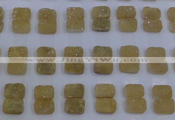 CGC203 10*14mm rectangle druzy quartz cabochons wholesale