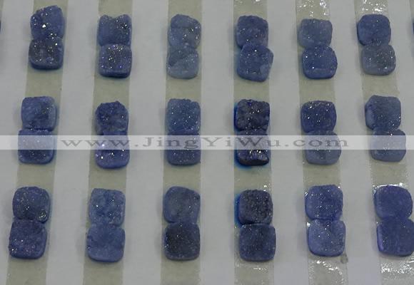 CGC211 10*10mm square druzy quartz cabochons wholesale