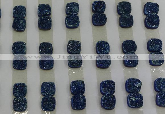 CGC213 10*10mm square druzy quartz cabochons wholesale