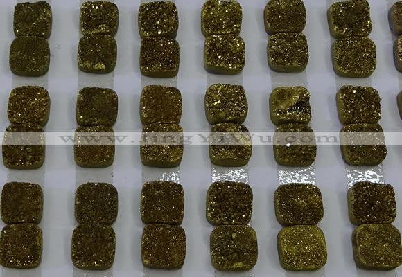 CGC217 10*10mm square druzy quartz cabochons wholesale