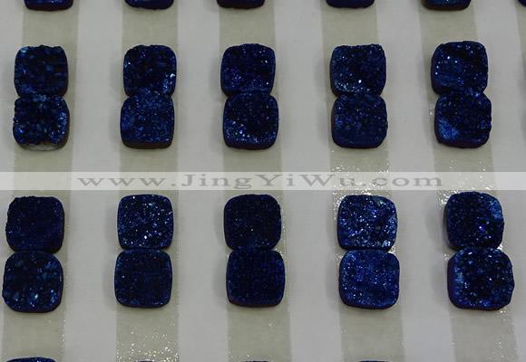 CGC219 10*10mm square druzy quartz cabochons wholesale