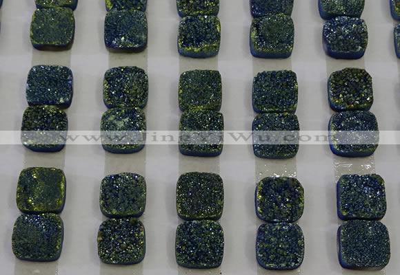 CGC226 12*12mm square druzy quartz cabochons wholesale
