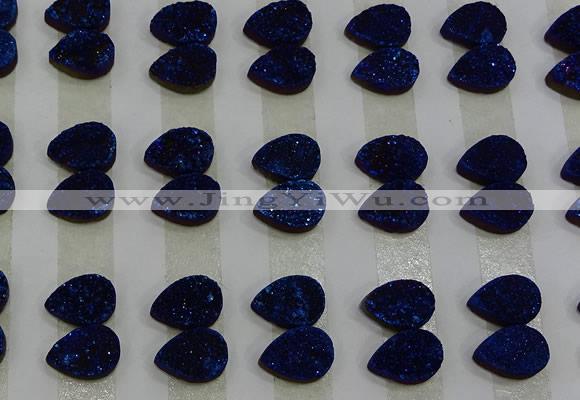 CGC230 10*14mm flat teardrop druzy quartz cabochons wholesale