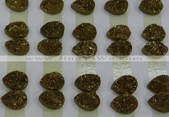 CGC231 10*14mm flat teardrop druzy quartz cabochons wholesale