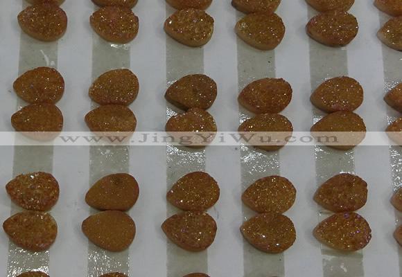 CGC234 10*14mm flat teardrop druzy quartz cabochons wholesale