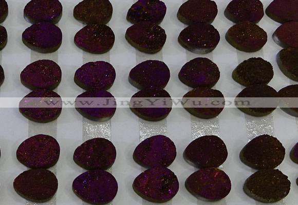 CGC242 12*16mm flat teardrop druzy quartz cabochons wholesale