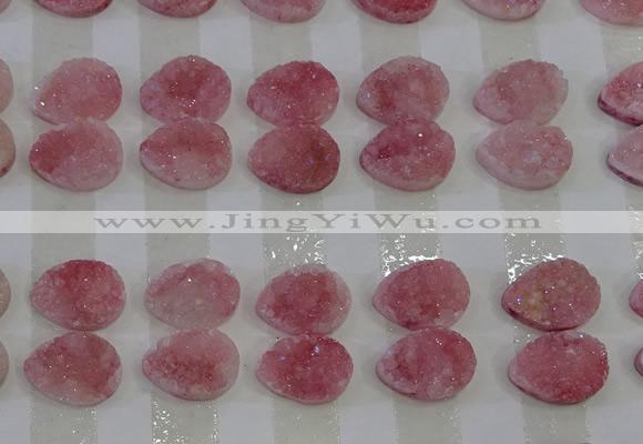 CGC254 13*18mm flat teardrop druzy quartz cabochons wholesale