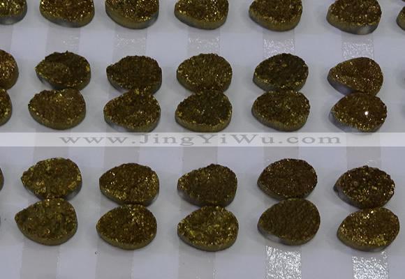 CGC258 13*18mm flat teardrop druzy quartz cabochons wholesale