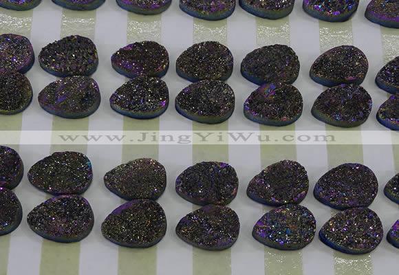 CGC261 15*20mm flat teardrop druzy quartz cabochons wholesale